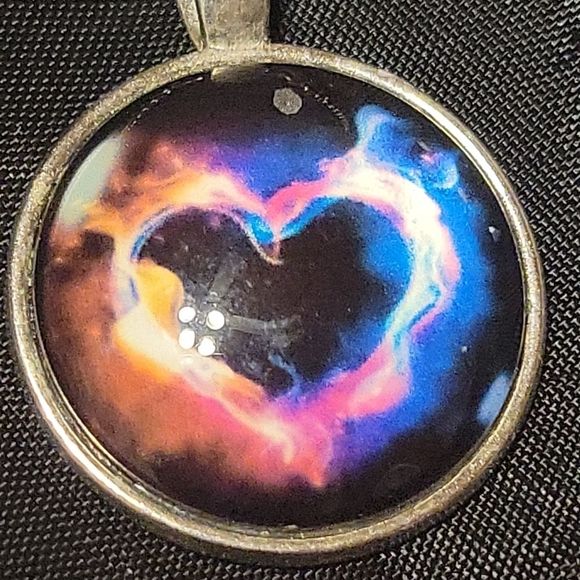 Eternal Flame Fiery Heart Cabochan Necklace - Picture 2 of 11